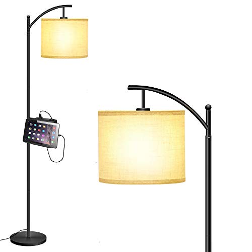 60% Off Discount ZEEFO USB Floor Lamp, Modern Fabric Lampshade Standing Lamp Built-in 5V/2A USB Charging Port, 2-Prong AC Outlet & Phone Stand, LED Floor Lamp for Bedroom, Living Room, Office 🔥 ZEEFO USB Floor Lamp, Modern Fabric Lampshade Standing Lamp Built-in 5V/2A USB Charging Port, 2-Prong AC Outlet & Phone Stand, LED Floor Lamp for Bedroom, Living Room, Office