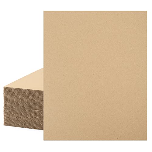 Image of Mat Board Center, 50-Pack Corrugated Cardboard Sheets 16x20 Inches Flat Card Board Inserts for Packing, Shipping, Mailing, DIY Crafts