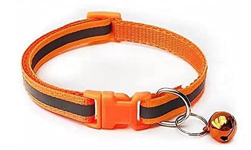 RvPaws Reflective Safe Pets Collar with Bells Adjustable Length Puppy Collar Reflected Sot Nylon Collar for Puppy and Cat Pets Collar with Bells (10 MM, Orange) (B09P6CQ8WH) Amazon Price History, Amazon Price Tracker
