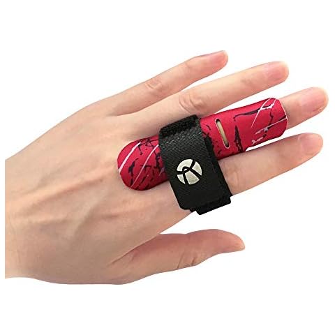 Kuangmi Finger Sleeve Support Protector Finger Splint Brace Pain Relief for Basketball Volleyball Baseball （S/M, Red Cover