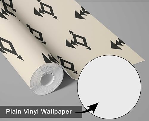 Papier peint tribal géométrique noir pour un salon bohème chic - 6