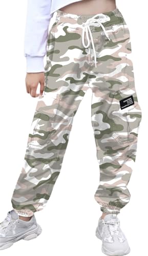 Image of SANGTREE Girls & Womens Printing Cargo Jogger Pants,6 Years - Women 2XL