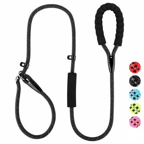 Laisse de Chien en Corde Coulissante, Laisses Réfléchissantes pour Chiens de Taille Moyenne, Laisse de Corde Robuste et Résistante, Laisse de Dressage de Chien, Collier de Corde Durable pour Chiens