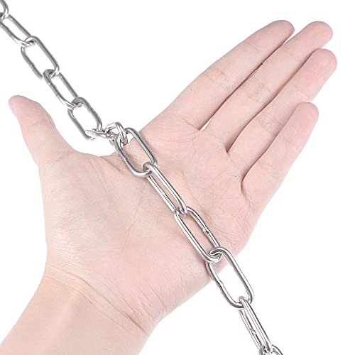 Uxcell Proof Coil Chain 1.8 Meter 2.95Mm Thick 176Lbs Load Capacity With 2 Bow Shackles, Zinc Plated 304 Stainless Steel For Clothes Hanging Guardrail #TOP5