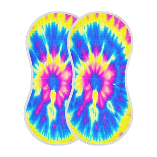 Kigai Tie-dye Baby Burp Cloths Extra Soft and Absorbent Burping Rags Cotton Burping Clothes Baby Washcloths for Newborn Boys Girls - 1 Pack