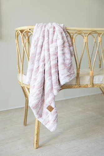 Image of Cuddle Cookie Baby Faux Fur Marbleized Blanket, 27 x 33 inches, in Gift Box (Pink)