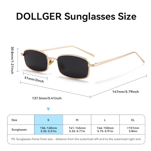 Dollger Retro Rectangle Sunglasses for Women Men Square Narrow Hip Hop Small Frame Sun Glasses4
