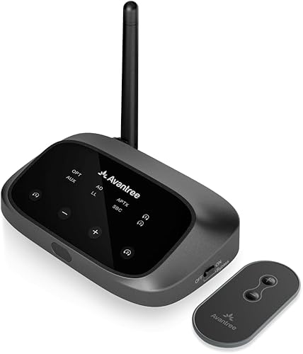 Avantree Oasis Plus - Transmisor y receptor Bluetooth para TV, fácil de instalar, barra de sonido PassThrough, aptX de baja latencia y adaptador de