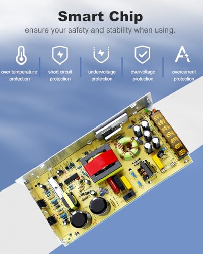 Image of Universal Regulated Switching LED Power Supply, 12V 10A 120W | 12V DC Power Supply 10A, AC Adapter 110V to 12 Volts