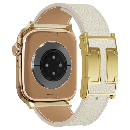 Leather Magnetic Watch Band Compatible with Apple Watch Ultra 49mm 46mm 45mm 44mm 42mm 41mm 40mm...