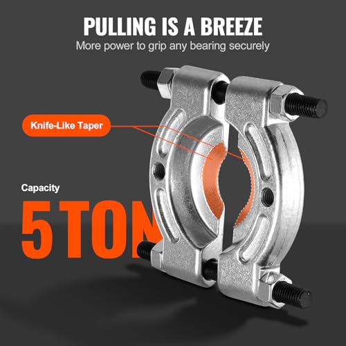 Image of VEVOR Bearing Puller Kit 14-Piece, 5 Ton Bearing Separator, Pinion Wheel Bearing Removal Kit with 2 inch and 3 inch Jaws, Bearing Separator and Puller Set, Heavy Duty Bearing Splitter Tool Kit with Case