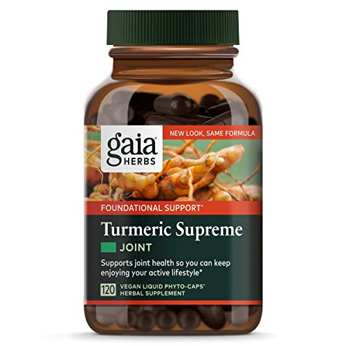 Gaia Herbs, Turmeric Supreme Joint, Turmeric Curcumin Supplement, Supports Joint Health & Mobility, Relieves Occasional Pain, Vegan Liquid Capsules, 120 Count