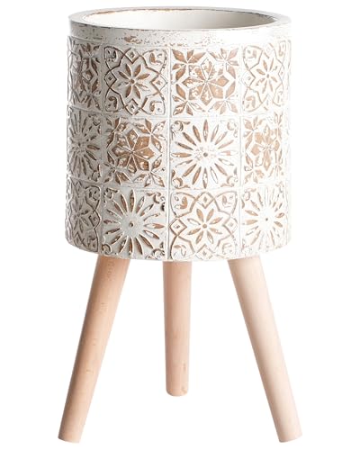 Pflanzentopf für drinnen und draußen im Vintage-Stil cremeweiß Karistos