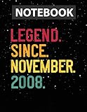 legend since november 2008 12th 12 years old / notebook journal line / large 8.5''x11''