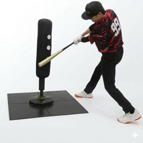 野球 練習 パワーヒッティングサンドバッグ 高さ120cm×直径21cm ゴムマット付き 4枚タイプ バッティング 打撃 トレーニング 素振り 押し込み 少年 子供 大人 一般 打撃練習 自宅 お部屋 室内 屋内 家 サンドバック 野球用 ソフトボール 飛距離 BBCH