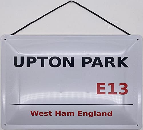 Blechschild With cord 30 x 20 cm road sign: Upton Park E13 - West Ham England - Blechemma