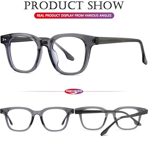 Image of AIEYEZO Fashion Blue Light Glasses for Women Men Retro Anti-Blue Light Eyeglasses TR90 Square Frame Computer Glasses