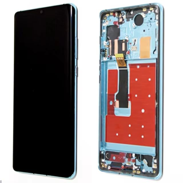 Pantalla LCD táctil de repuesto de 6.47 pulgadas para Huawei P30 Pro VOG-L29 L09 AL00 L04 AL10 HW-02L, pantalla LCD táctil de repuesto (azul con marco)