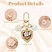 Giltnio Heart Keychain for Women Cute Pearl Flower Bag Charm Purse Handbag Wallet Tote Backpack Fashion Accessories