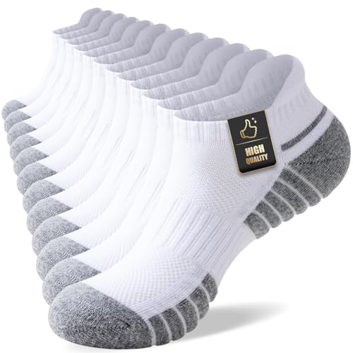 SockWaddles Trainer Socks for Men Women,6 Pair Breathable Ankle Socks with Cushion,Anti Blister Running Socks with Arch Support，Low Cut Cotton Sports Socks