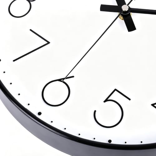 Image of 2 Pack Black Wall Clock 12 Inch Modern Silent Battery Operated Wall Clocks | Office Kitchen Classroom School