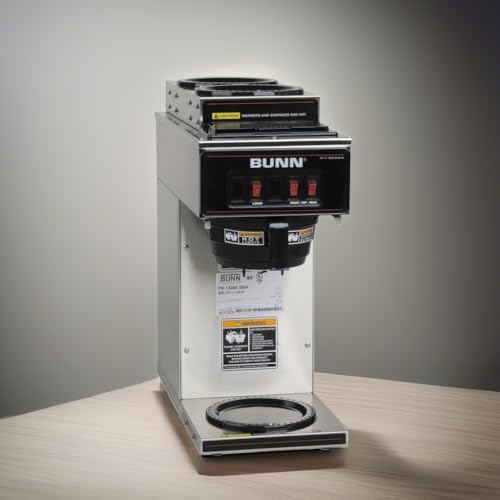 BUNN 13300.0004 VP17-3SS2U Pourover Commercial Coffee Brewer with One Lower and Two Upper Warmers, Stainless Steel