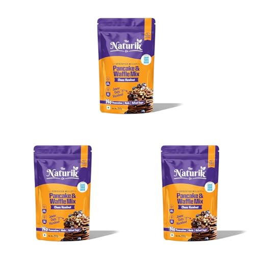 Image of The Naturik Co. Millet Hazelnut Waffle & Pancake Mix 150g | No Maida | Made with Jaggery | No Added Sugar | High Protein & Fiber | Millets Powered | Ready in 2 Minutes | No Preservatives | As Seen On Shark Tank |