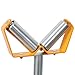 Havemies V-Groove Heavy Duty Roller Stand for Pipes & Round Stock, Industrial Support Stand for Conveyors, Lathes - Yellow & Black Adjustable Stand Prevents Rolling for Secure Machining & Welding