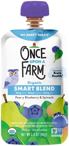 Once Upon a Farm Kids Snack, Peary Blueberry & Spinach, 3.5 Oz