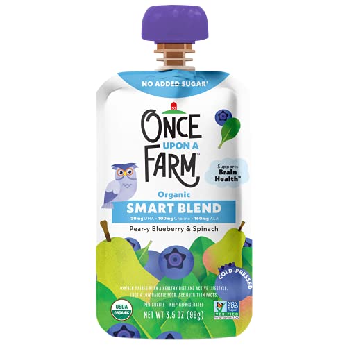 Once Upon A Farm Kids Snack, Peary Blueberry & Spinach, 3.5 Oz #TOP9
