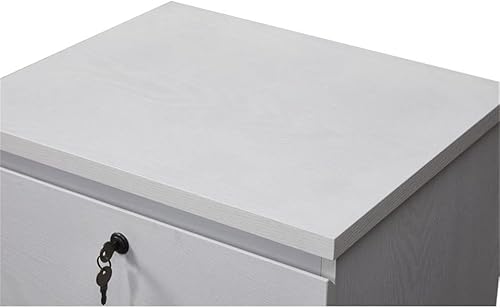 Miniatura 7 de kowo Archivador de madera de 2 cajones con cerradura, soporte para impresora, archivador vertical para documentos de tamaño A4, carta y legal para