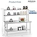 ROVSUN Stainless Steel Table with Overshelves 72