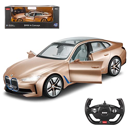 Image of Licensed 1:14 Scale I4 Remote Control Model Car, Super RC Sport Racing Car for Kids Boys Girls and Adults, Gifts, Open Doors and Working Lights, 2.4GHz, Golden