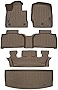 SMARTLINER 3 Row Tan Floor Mats & Cargo Liner Behind 3rd Row Compatible with 2020-2023 Explorer (Fits 6 Passenger Models w/ Bucket Seats)