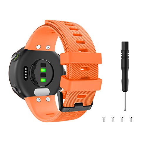 MoKo Cinturino di Ricambio Morbido Compatibile con Garmin Forerunner 45/Forerunner 45S/Swim 2, Braccialetti di Ricambio per Orologio in Silicone, Arancione
