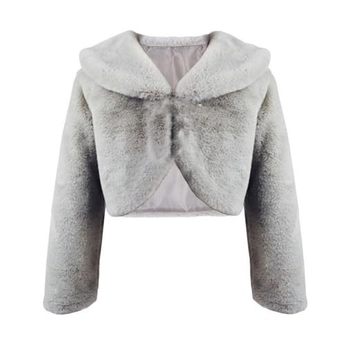 Chaqueta corta de invierno tipo capa de felpa para bodas y eventos infantiles