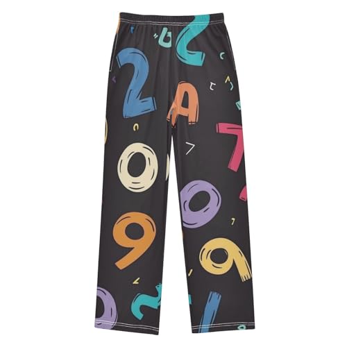 ZZXXB Funny Number Boys Long Pants Soft Trousers Elastic Waist Kids Lounge Bottoms with Pockets S-XL