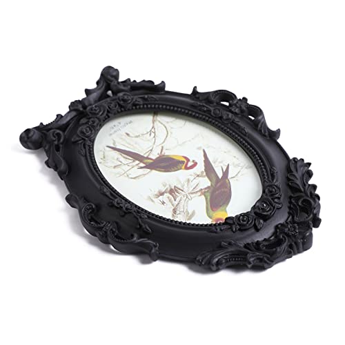 Sikoo Ornate Picture Frame 4X6 Antique Frames Vintage Frames Tabletop And Wall Mount Oval Picture Frame, Victorian Home Decor, Black #TOP6