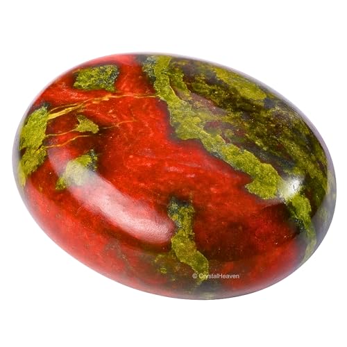 Image of Certified Dragon Bloodstone Crystal Palm Pebbles Stones for Anxiety Stress Relief Massage - AAA Grade Original Healing Gemstone Agate Palm Stone for Yoga Meditation Spiritual Reiki Feng Shui