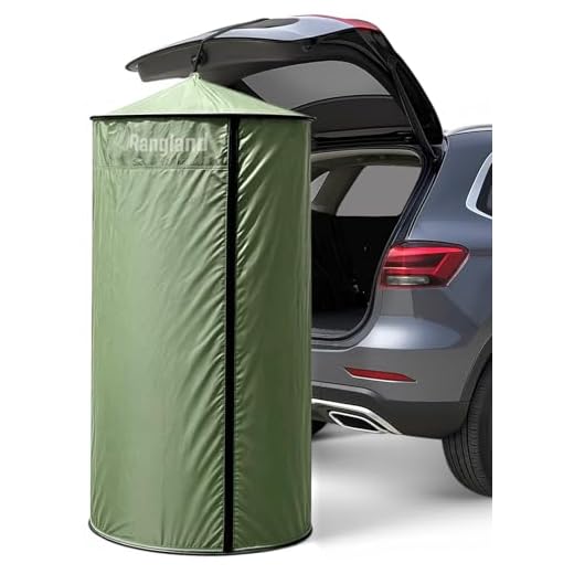 Rangland Portable Changing Room Tent - Instant Pop Up Privacy Pod with Suction Cup for SUV Liftgate, for Camping, Shower, Beach and Toilet Stall (Carrying Bag Included) Green