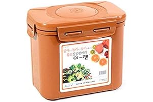 0.45 gal / 1.7L Premium Earthenware Brown Kimchi Container Probiotic Fermentation with Inner Vacuum Lid