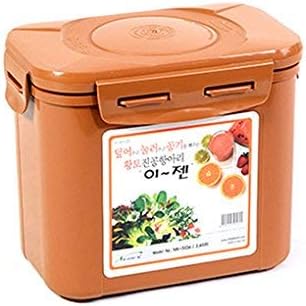E-Jen ( 1.7l 1.7L, Earthenware Brown) - Premium Kimchi, Sauerkraut Container Probiotic Fermentation with Inner Vacuum Lid (Earthenware Brown, 1.7l1.7L)