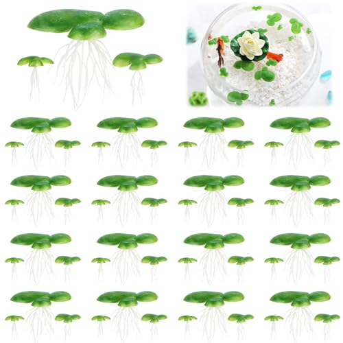 Yooyan 54 PCS Künstliche Wasserlinsen, Schwimmpflanzen Miniteich Deko, Wartungsfrei Natürliche Dekoration für Aquarium und Teich, Perfekte Wahl für Wasserpflanzen Liebhaber Yooyan 54 PCS Künstliche Wasserlinsen, Schwimmpflanzen Miniteich Deko, Wartungsfrei Natürliche Dekoration für Aquarium und Teich, Perfekte Wahl für Wasserpflanzen Liebhaber