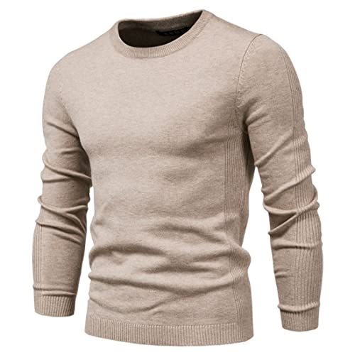 Kinkia Men's Casual Slim Fit Basic Sweaters Long Sleeve Knitted Crew-Neck Pullover Sweater2