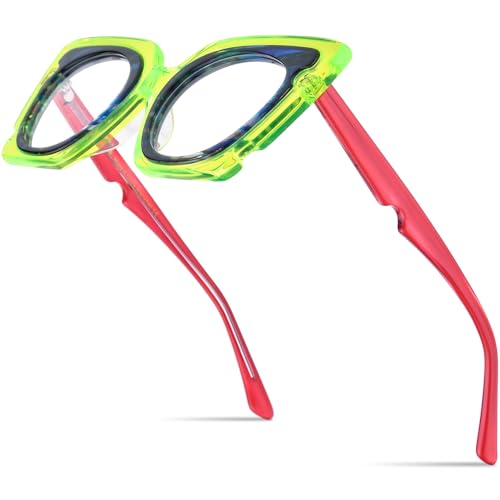 Image of HEPIDEM Gradient Multicolor Acetate Glasses Frame Women Big Oversize Eyeglasses 2023 New Spectacles Eyewear
