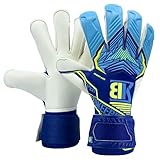 Gants de Gardien ANZAR #25, Bleu, Coupe Hybride, pour Adultes, Mousse Contact (10)