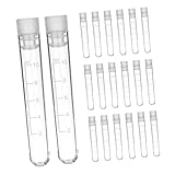 ERINGOGO 20stücke Kleine Kunststoff Reagenzgläser Mit Deckel Skaliert Für Probenahme Durchsichtig Gefrierschrankgeeignet Probenröhrchen Aufbewahrungsflaschen