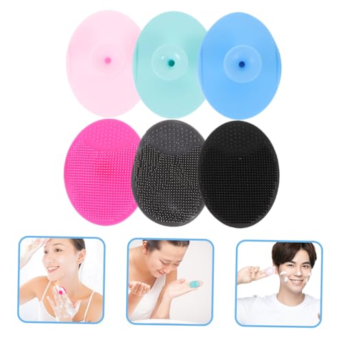 Mipcase Escova Manual Para Limpeza Corporal 6 Peças Escova De Limpeza Facial De Silicone Escova De B