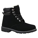  Worker Boots Damen Schuhe Outdoor Stiefeletten Warm Gefüttert Bequem 152570 Schwarz Camiri 38 Flandell