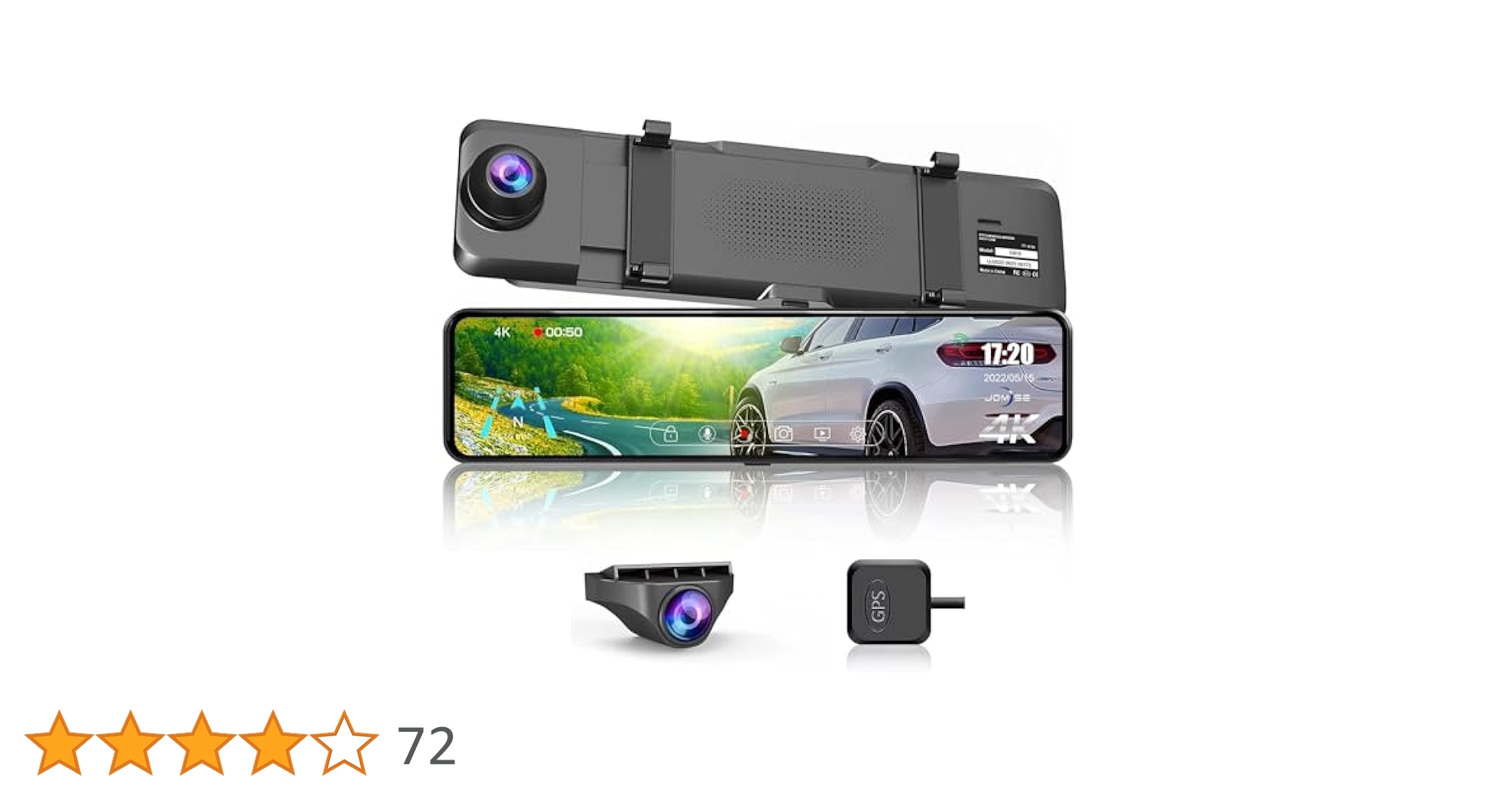 JOMISE 4Kミラー型ドライブレコーダー JOMISE 4K 12インチ デジタルルームミラードライブレコーダー
